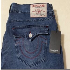 True Religion Ricky SN Flap Straight Jeans Mens 30 Medium Rustic Barn Wash Denim